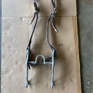 Horse show bridle with spring loaded bit